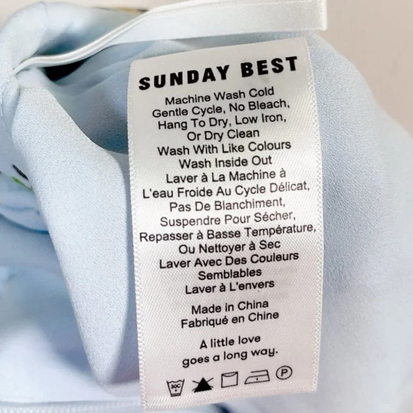 Aritzia Sunday Best  Floral Belt Flowy Light Blue Short - Picture 14 of 14